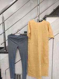 Yellow Kurta Set with Leggings