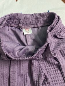 Lavender Knit Pants with Belt