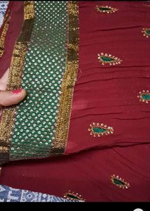 Deep Mehroon Partywear Saree.