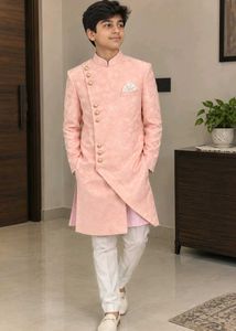 Boys Peach sherwani Set