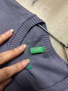 Benetton Blue Cotton Sweater