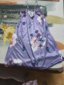 Purple Floral Slip Dress