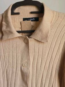Ribbed Knit Button-Up Cardigan