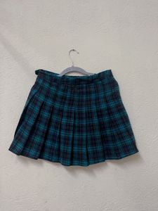 Plaid Pleated Mini Skirt