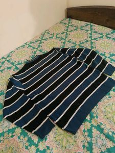 Striped V-Neck Knit Sweater
