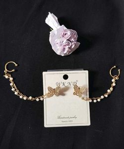 Sparkling Butterfly Chain Earrings