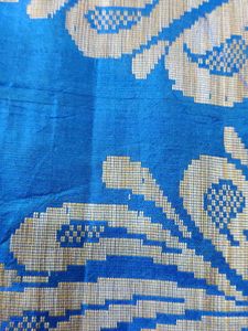 Vibrant Blue Saree with Gold Weave