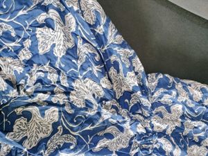 Blue Floral Print Summer Dress