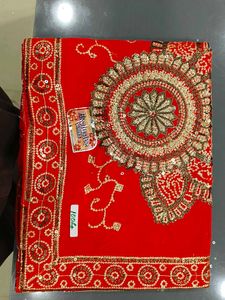 Beautiful Red Embellished Saree