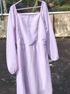 Lavender Puff Sleeve Dress