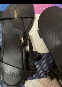 Aditya Birla Black Unused Sandal Solid Article