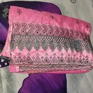 Pink Embroidered Saree