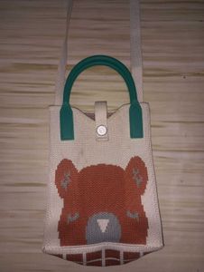 Cute Bear Knit Tote Bag