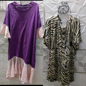 Zebra Print V-Neck Tunic combo