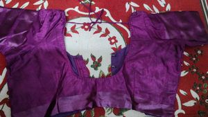 Magenta /Purple Saree with stitched blouse