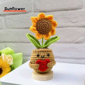 Cute Crochet Sunflower with Heart