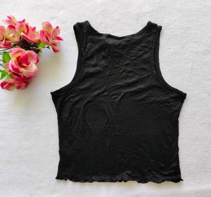 Stylish Black Velvet Tank Top