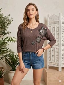 Sparkling Flower Detail Top