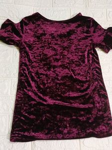 Shein Maroon Velvet Top