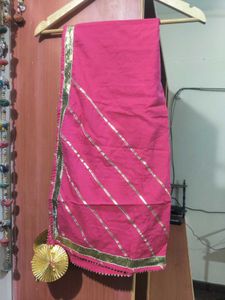Bunaai Coral Peach Gota Work Anarkali Set