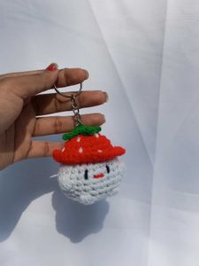 mushroom🍄 crochet Keychain