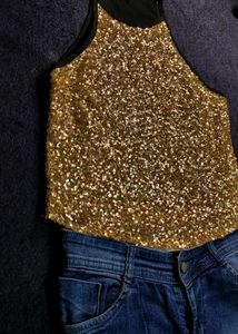 Sparkling Sequin Halter Top