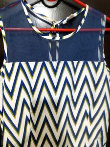 Chevron Print Sleeveless Dress, Size-S ,Price Drop