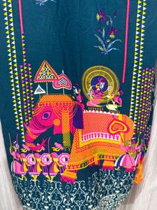Rangriti  Teal Kurta with Vibrant Elephant