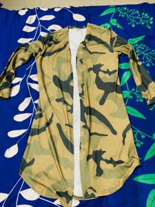 Camo Print Long Cardigan