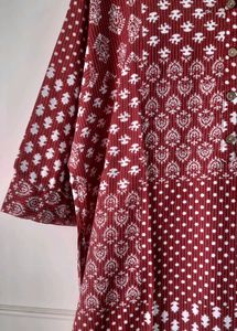 Maroon rust color kantha work Kurti