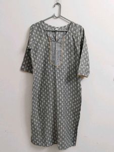 Grey Printed Kurta with Pajama