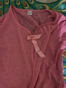 Pink Bow Detail Lightweight Cardigan