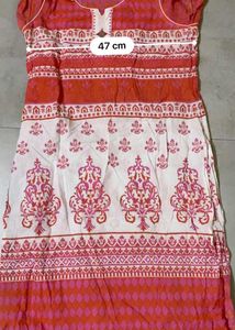 🌸XL Pink Printed Cotton Kurti🩷
