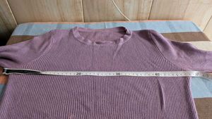 Lilac Ribbed Knit Sweatshirt