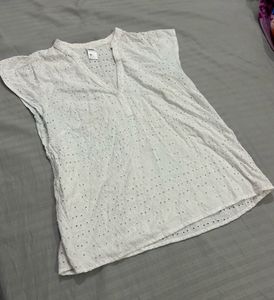 Chic White Eyelet Top