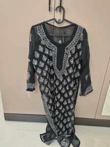Black Chikankari Kurta