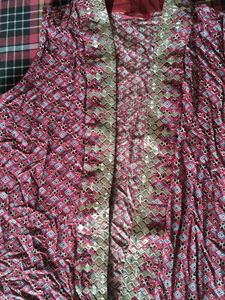 Elegant Red &amp; Gold Embroidered Jacket