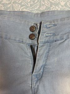 Light Wash High Waist Denim Shorts