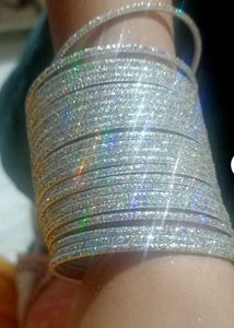 Sparkling Silver Bangles Set and myglamm lit liqui