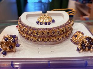 Stunning Kundan & Purple Stone Jewellery Set