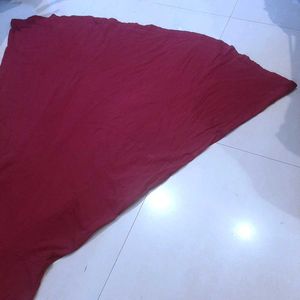🍷 Elegant Wine-Tone Handcrafted Rare Dress Women