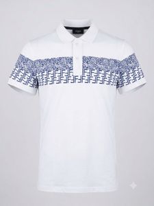 Fendi Men's White T Polo Shirt Imported Cotton