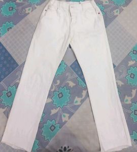 White Stretch Straight-Fit Jeans