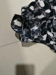 Chic Black &amp; White Print Tiered Dress