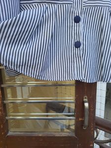 Chic Striped Wrap Peplum Blouse