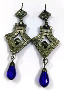 Eyer rings metal Jarkan stone large size Fancy