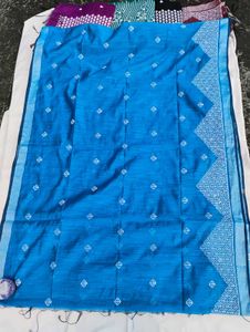 Beautiful Blue embroidery Saree