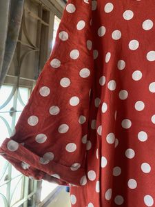 Rust dotted Button-Up Shirt