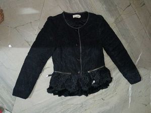 Black Lace Detail Jacket