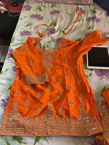 Stunning Orange Kurta sharara Set with Dupatta
